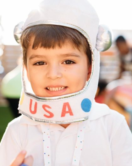 boy in astronaut costume