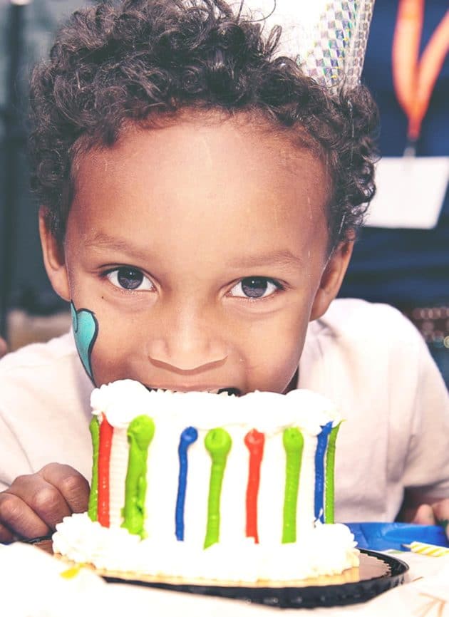 boy eating cake