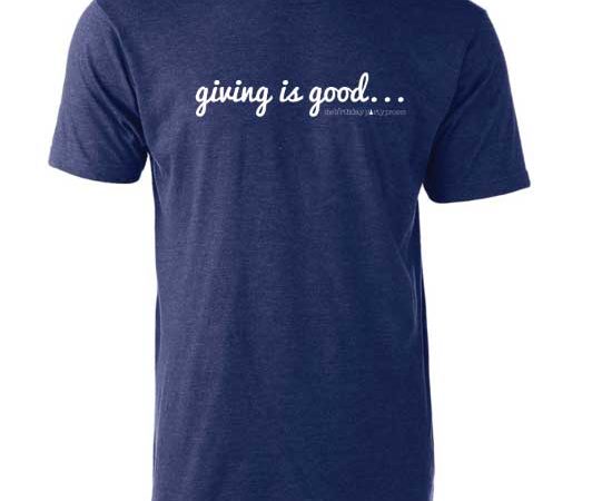 giving is good navy shirt
